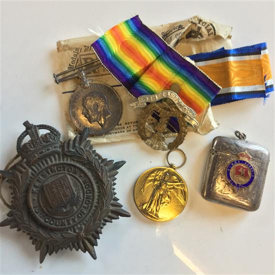 Medals, cap badge, vesta etc